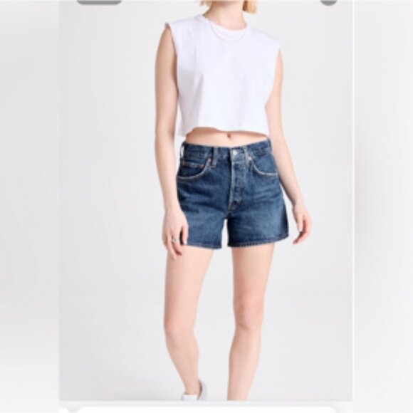 Agolde Women's Blue Jean Shorts - Picture 13 of 13